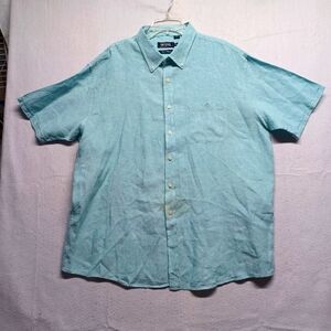 Debenhams Maine Linen Shirt Short Sleeve Button Down Sz XXXL